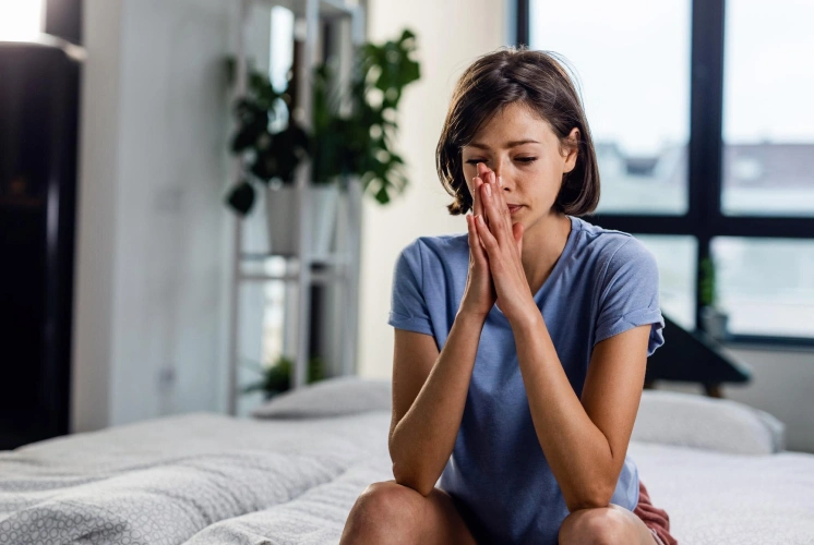 Woman looking stressed